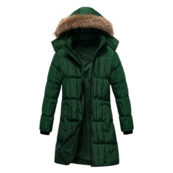 jacket with fur trim hood